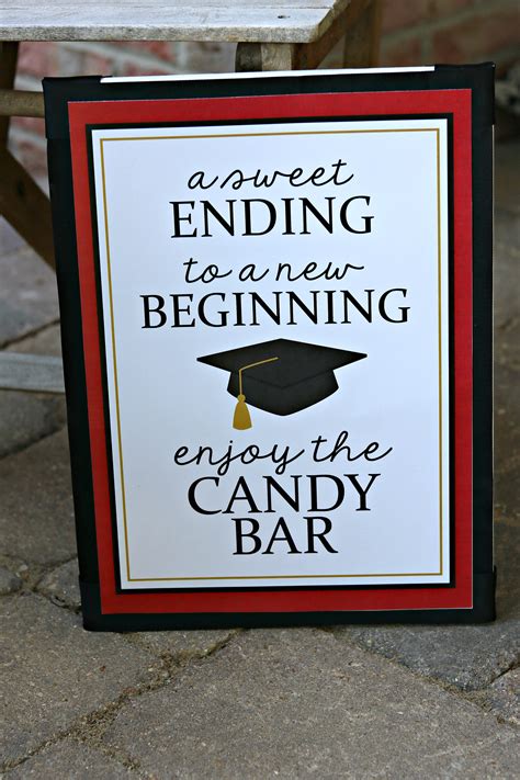 grad party candy table ideas|free printable graduation candy grams.